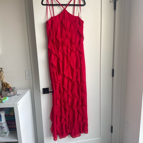 XSCAPE Women’s Corkscrew Ruffle Chiffon Gown Size 16 - Picture 6 of 6